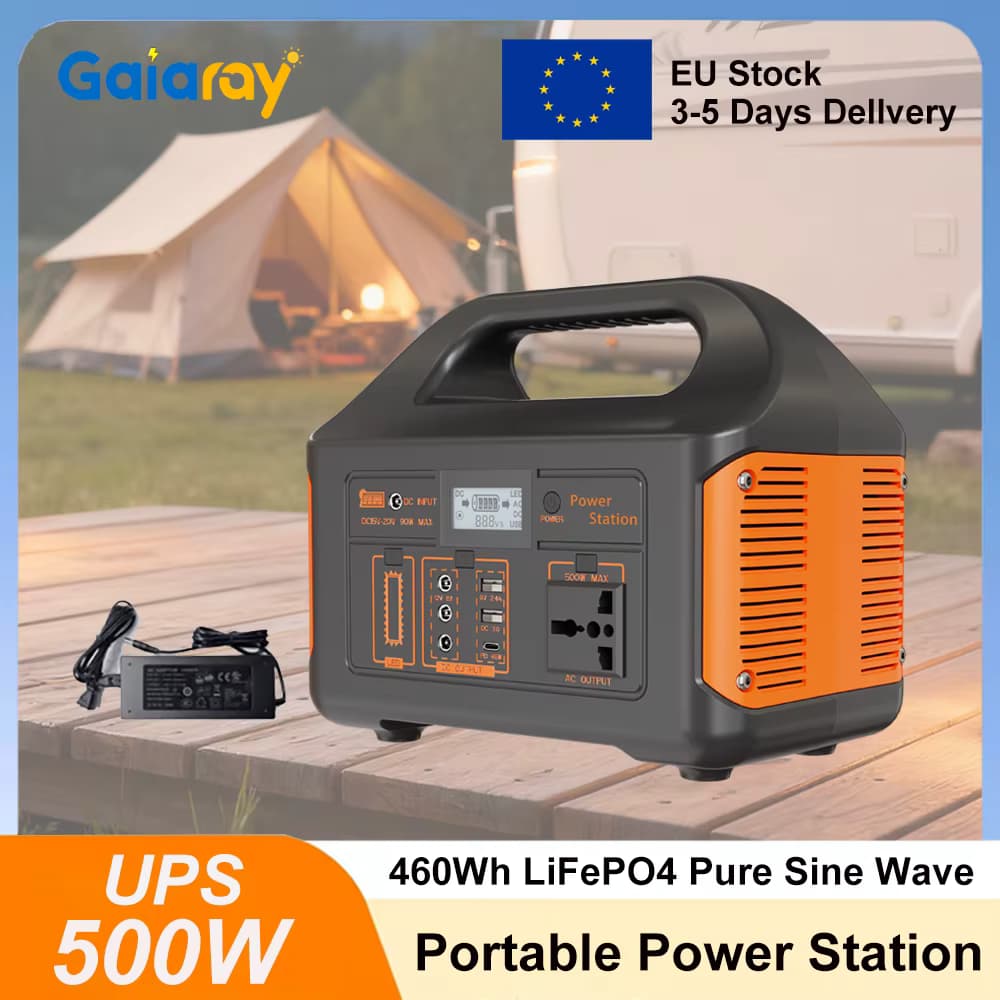 Gaiaray 500 W tragbares Kraftwerk 460 Wh LiFePO4 Solargenerator 220 V Ladestation USV-Kraftwerk für Camping-Notfälle