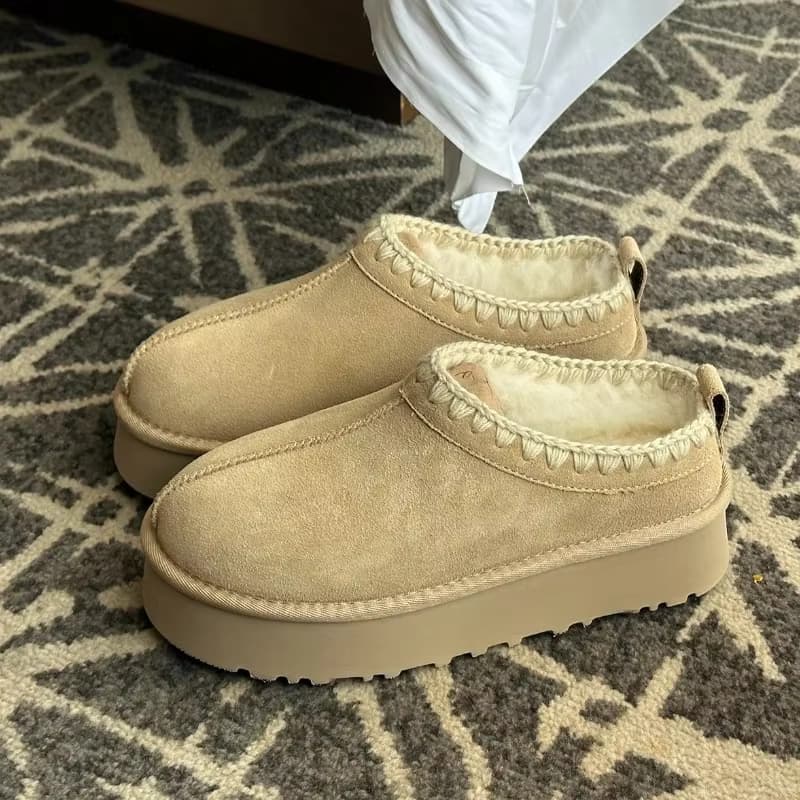 Winter Echtes Wildleder Frauen Schnee Stiefel Warme Fuzzy Haus Schuhe Wasserdicht Weiches Fell frauen Stiefeletten Botas De mujer