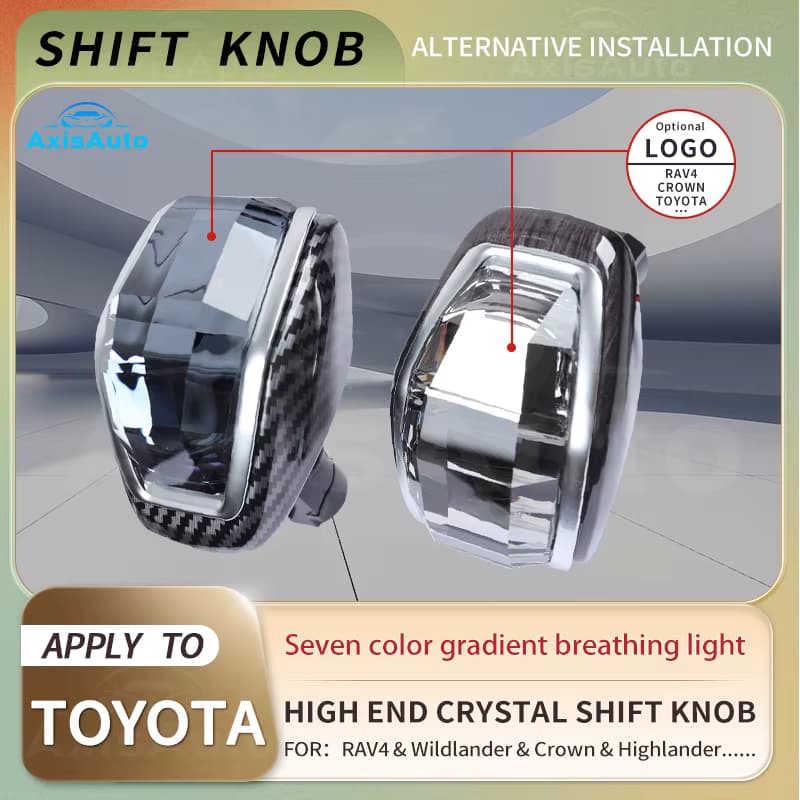 Für Toyota/Highlander/RAV4/Crown/Land Cruiser Schalthebel Vollautomatischer LED-Auto-Zubehör Kristall-Schaltknauf