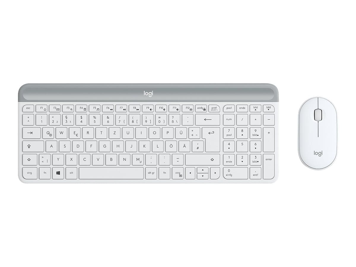 Logitech MK470, Weiß, Kabellos via USB-Empfänger, Deutsch