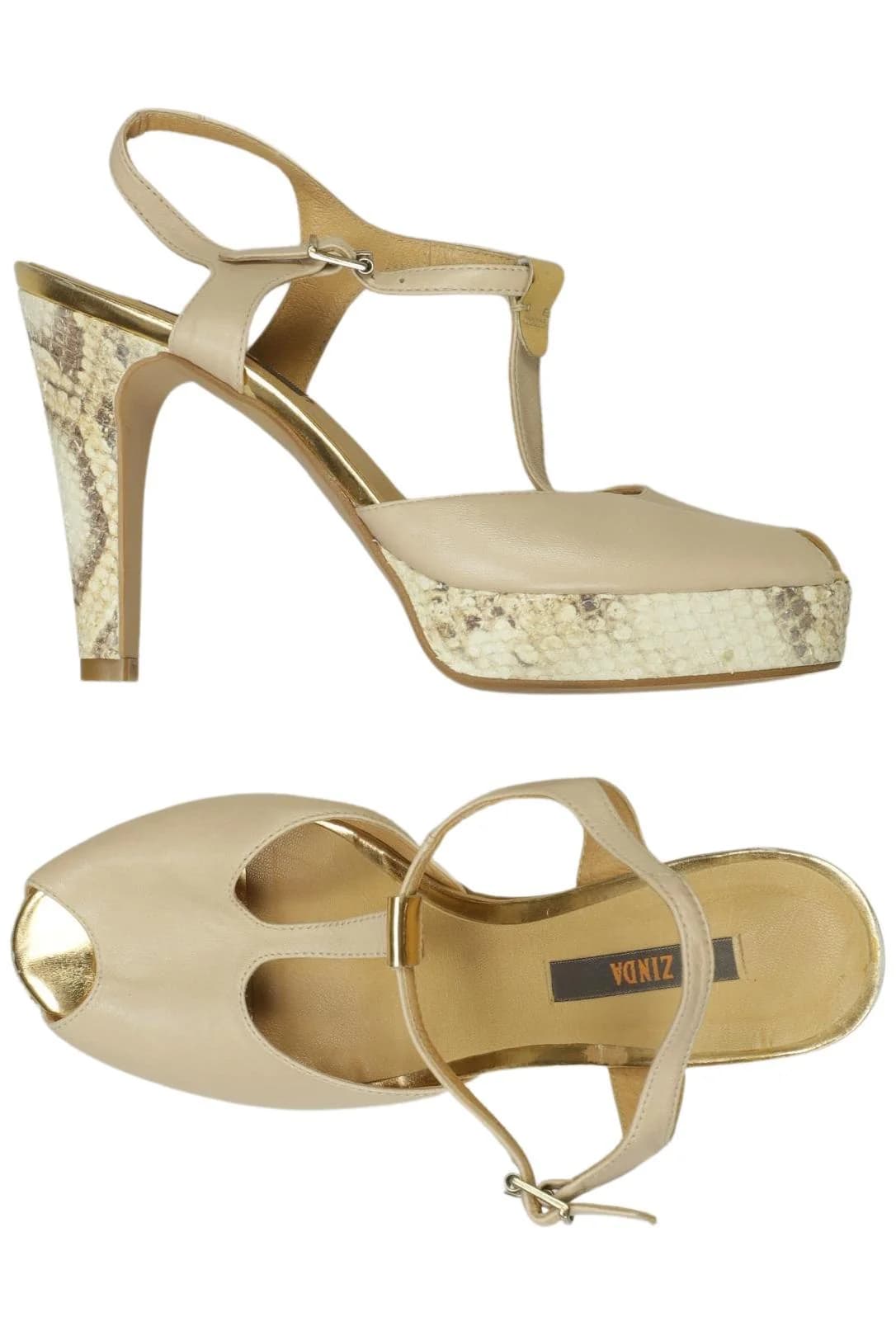 Zinda Damen Sandalen, Beige, Gr. EU 38
