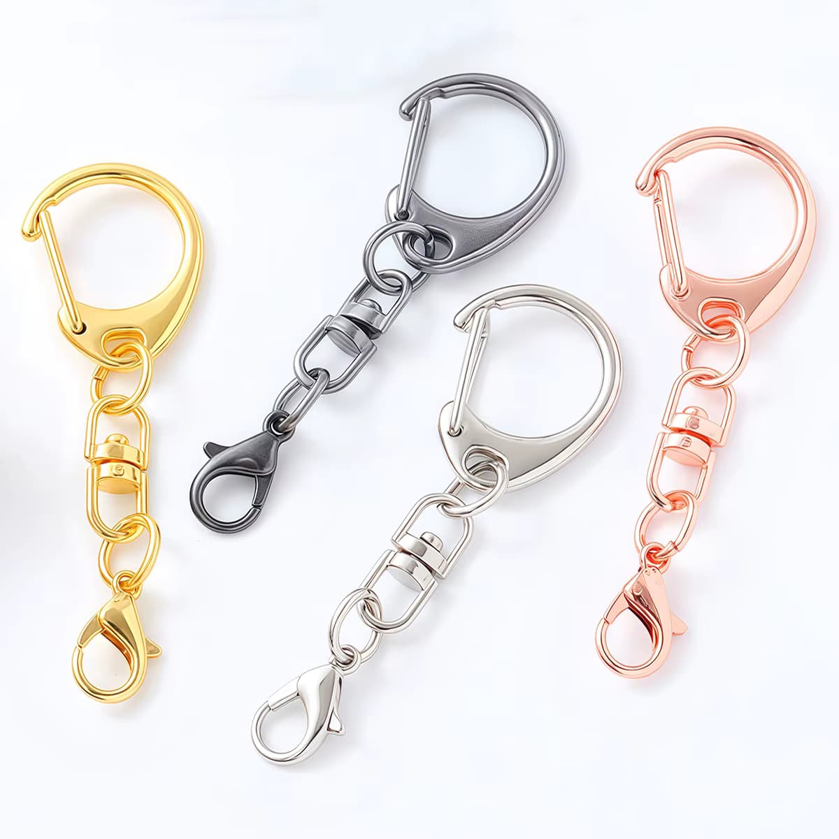 5/10 Stück D Karabinerhaken Schlüsselanhänger Ringe Schnalle Drehverschluss Schlüsselanhänger mit Karabinerverschlüssen für DIY Anhänger Schlüsselanhänger Herstellungszubehör