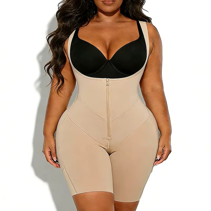 Damen Open-Chest Fajas Colombianas Schlankheits-Shapewear mit Bauchkontrolle, Po-Lifter und flachem Bauch BBL Bodysuits