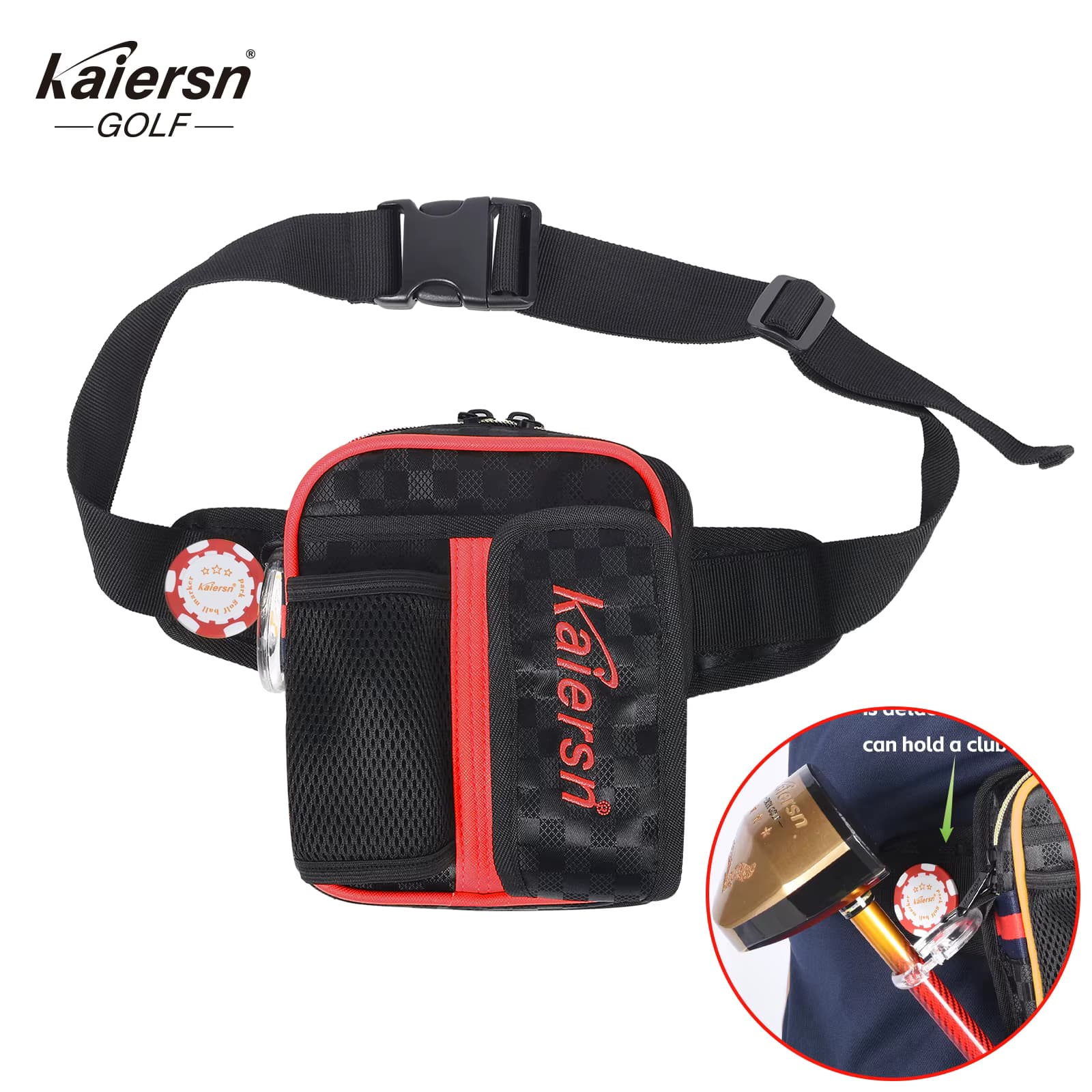 Kaiersn Neueste Golf-Hüfttasche – leichte Park-Golftasche – Gürtelclip-Golfzubehör, geeignet für Männer und Frauen