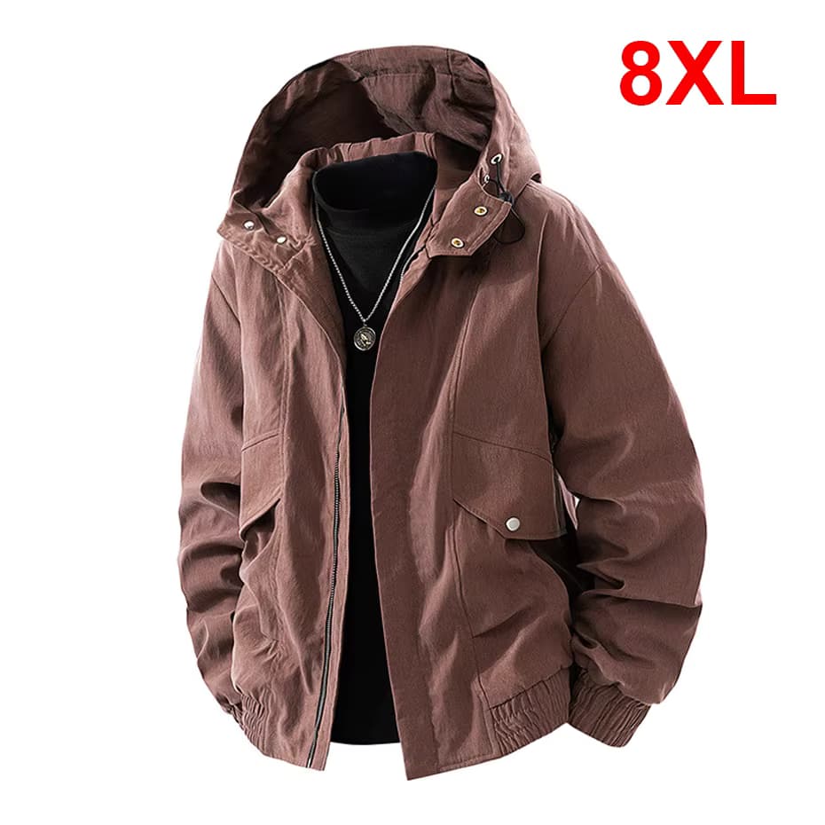 8XL Übergröße Windbreaker Cargo-Jacke Herren Mode Lässige Camping-Jacken Mäntel Herren Frühling Herbst Jacke Große Größen 8XL