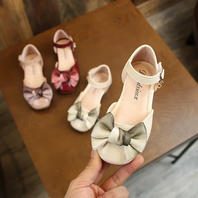 Mädchen-Prinzessinnenschuhe, elegante Party-Mary-Jane-Schuhe mit Seidenfliege für Kinder, Größe 21–30, bequem, trendig, süß, flexibel, Frühlings-Ballettschuhe für Kinder