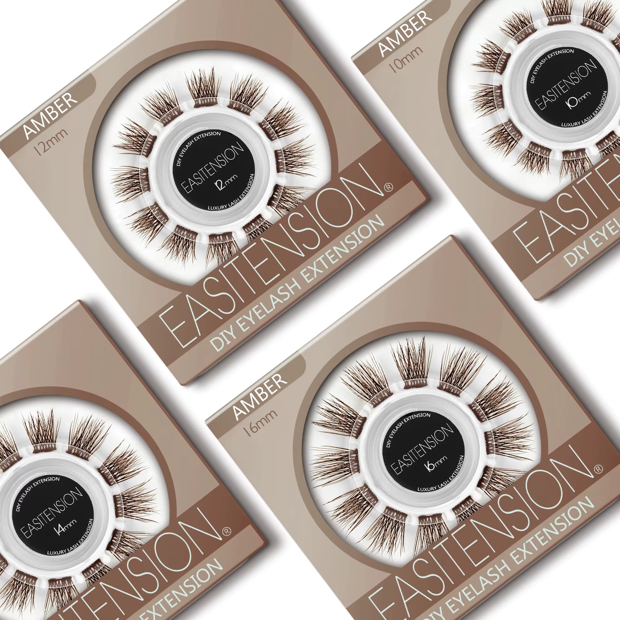 EASITENSION Braun Cluster Einzelne Wimpern Wimpern Verlängerung Professionelle Make-Up Strahl Wimpern Liefert DIY Wimpern Bundles