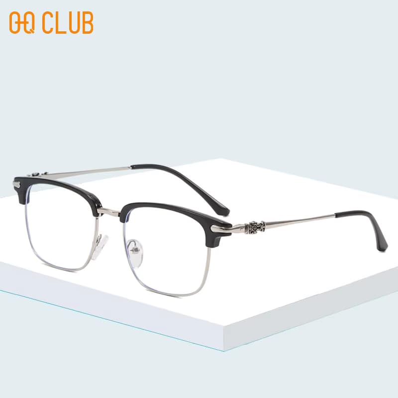 O-Q CLUB Anti-Blaulicht-Brille, Mann-Stil, quadratischer Brillenrahmen für Damen, Brillen, Herren, Computer, Antireflex-Gläser, Rahmen