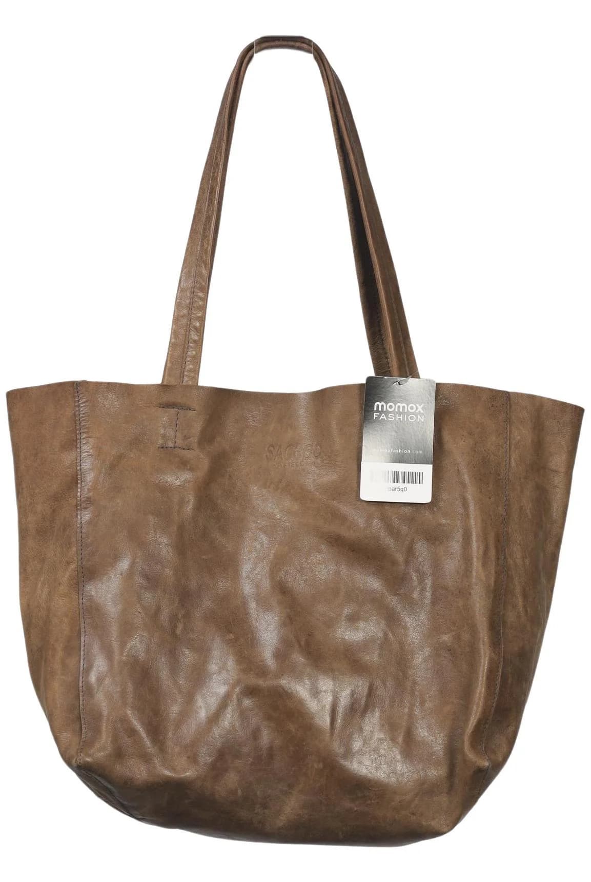 Saccoo Damen Handtasche gross Leder, Braun, Gr.
