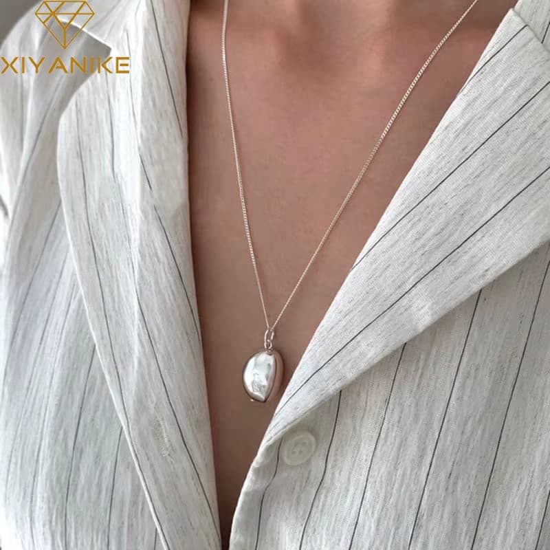 XIYANIKE Unregelmäßige Bean Geformt Anhänger Halskette Für Frauen Mädchen Mode Neue Schmuck Damen Geschenk Party Hochzeit collier femme