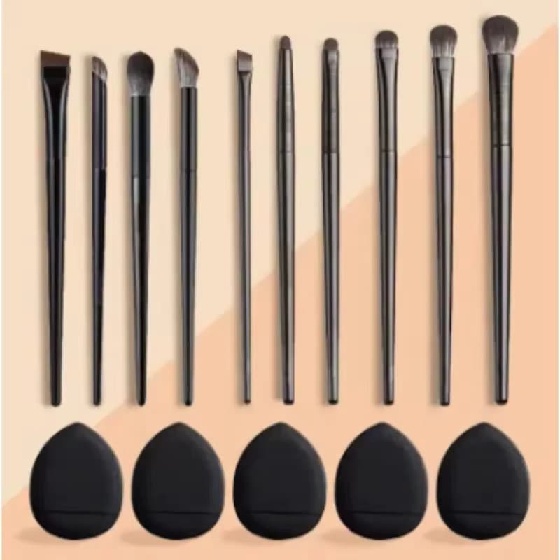 10-teiliges Hypoallergenes Augenpinsel-Set - Präzisions-Eyeliner & Wischfeste Pinsel, Mikrofeine Spitze für Cut Crease (Salon & Zuhause)