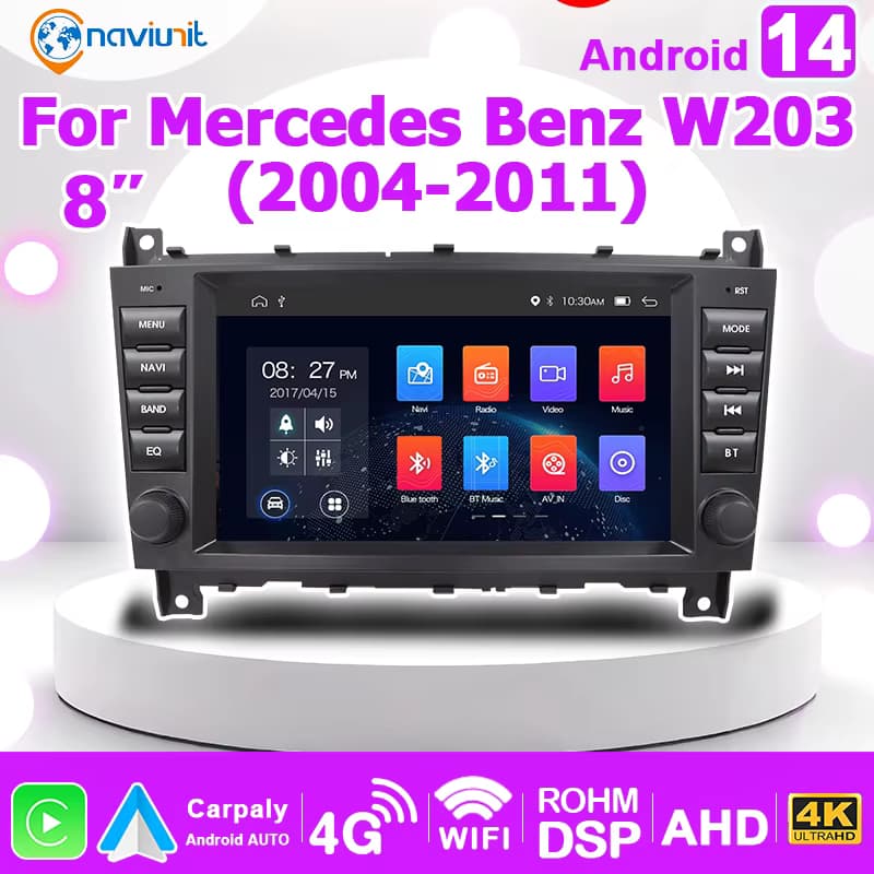8 ''Bildschirm Android 14 Auto Autoradio Carplay für Benz C-CLASS W203 Clk/A/G-CLASS W209 W168 W463 Autoradio 2din Multimedia-Player