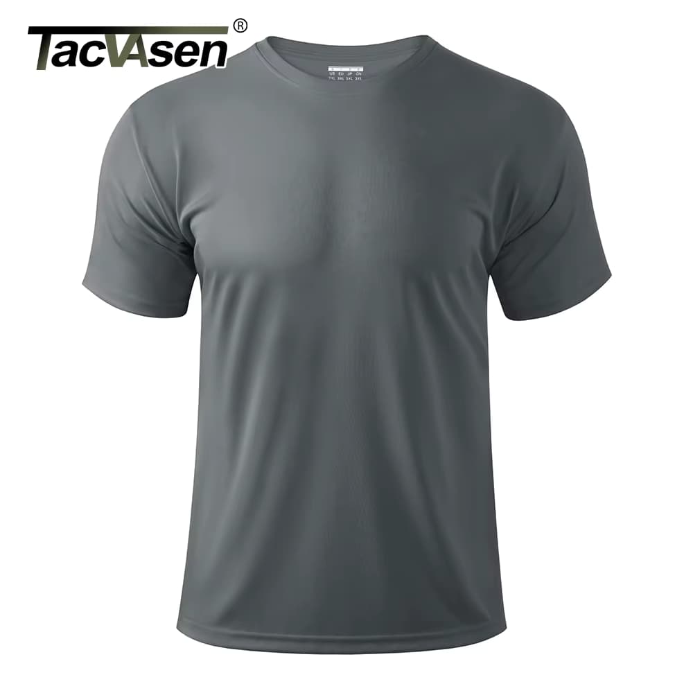 TACVASEN UPF 50+ UV-Shirt Herren Rundhals Kurzarm Basic Sommer Casual T-Shirt Gym Fitness Laufen Schwimmen Quick Dry T-Shirts
