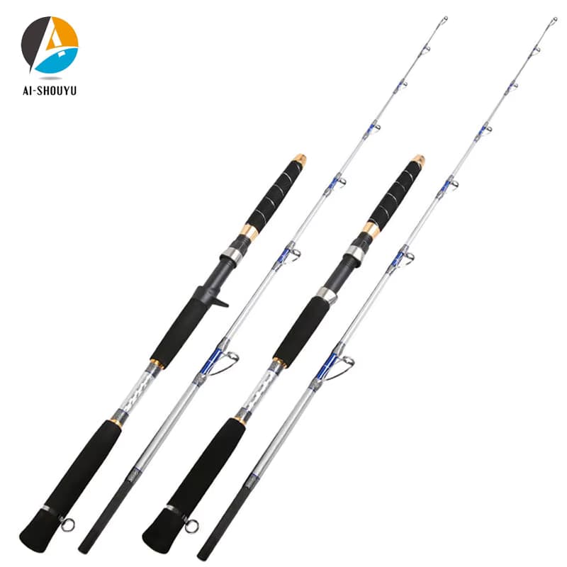 AI-SHOUYU Hohe Qualität Boot Angelrute 1,65 m 1,8 m 1,95 m Offshore Boot Angelrute Langsam Jigging Tackle Solide tip Power Max 20kg