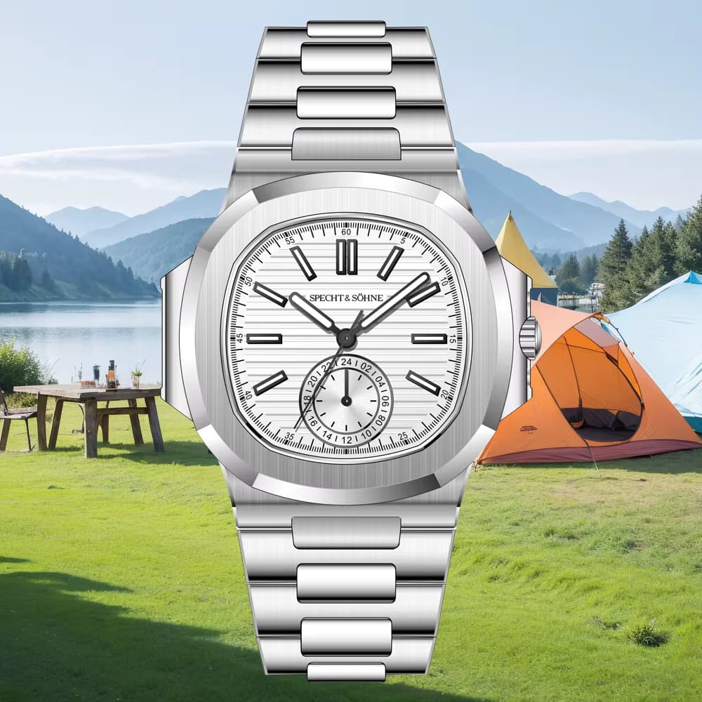 Neuheiten Specht & Söhne Sportuhr für Herren Edelstahl Japan VH60 Chronograph Quarzuhr Relogio Masculino