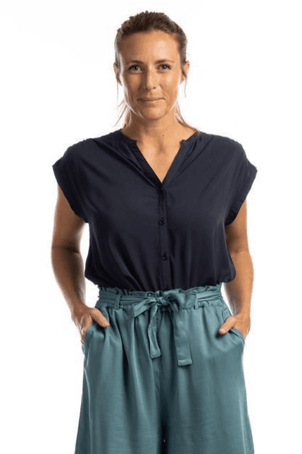 Zerum Damen vegan Bluse Ines Navy