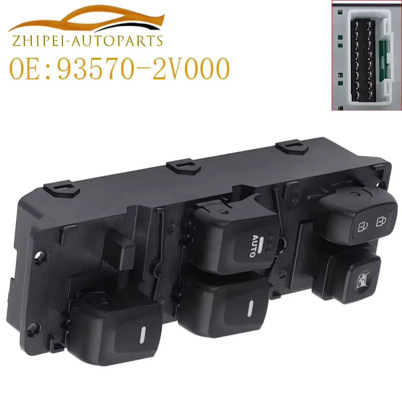93570-2V000 Fensterheberschalter vorne links, Hauptsteuerungsschalter für Hyundai Veloster 1.6L 2012-2017