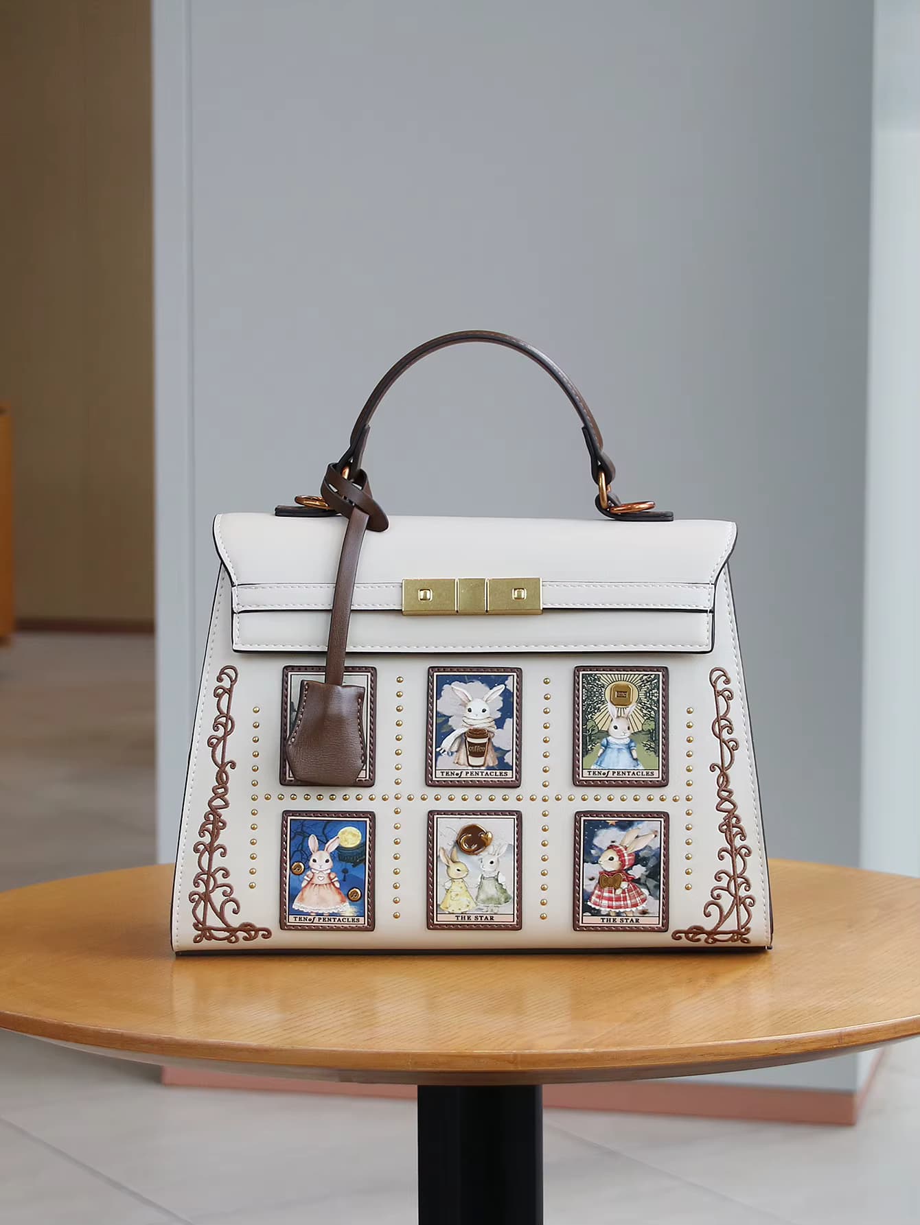 Luxuriöse Modische Handtasche 2025 Neue Große Kapazität Pendler-Damen Tragbare Tragetasche mit Einzigartigem Design, Stickerei, Niedlicher Cartoon
