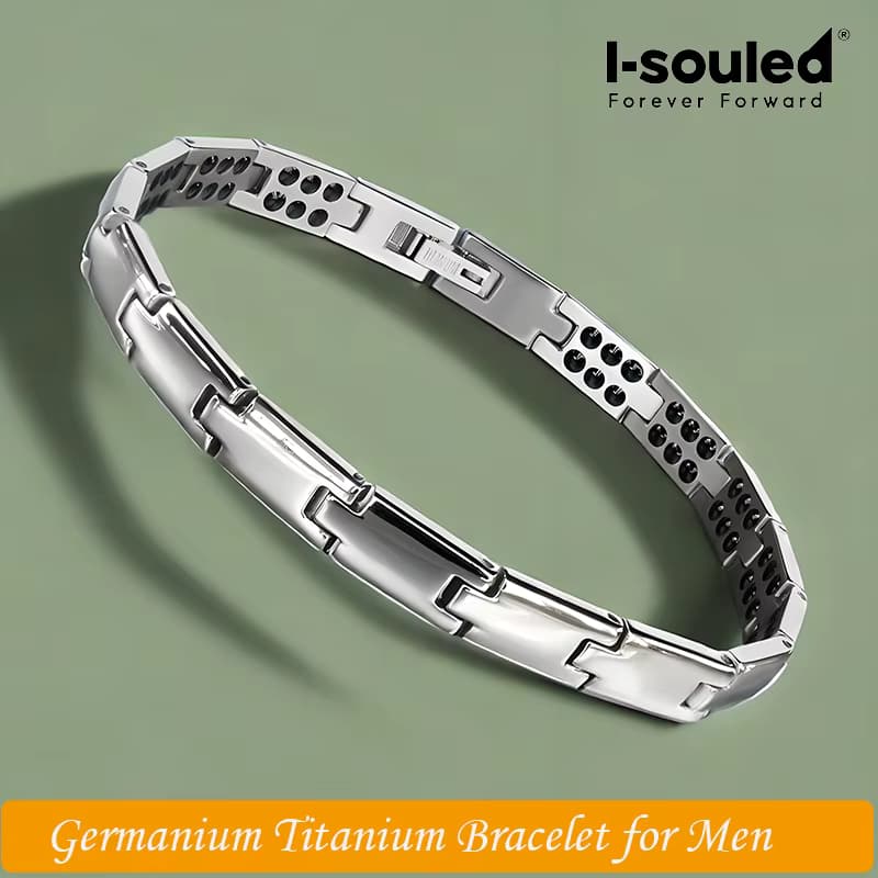 Spiegelpoliertes Titanarmband mit Germanium für Männer und Frauen, einfach und modisch