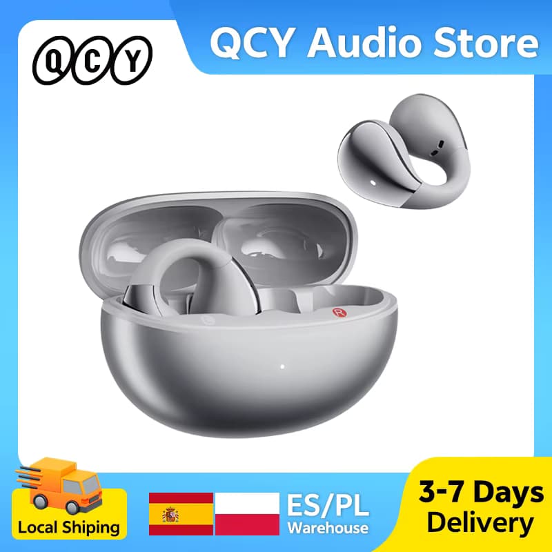 QCY Crossky C30S Offene Ohrhörer, kabellos, Bluetooth 6.0, Clip-On-Ohrhörer, LDAC Hi-Res Audio, Dual-Verbindung, 40 Stunden Akkulaufzeit, IPX5-Schutz, ideal für Sport und Laufen
