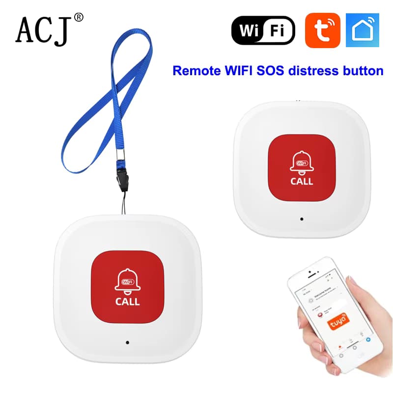 ACJ WiFi Notruftaste Smart TUYA SOS Caregiver Pager Telefonalarm Sender Notruftaste für ältere Patienten