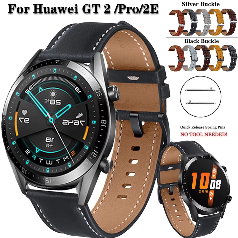 Für Huawei Uhr GT 2 / Pro / 2E / GT 46mm Armband Echtes Leder Band 22mm Uhrenarmband GT2 GT2e Armband Armband Armband
