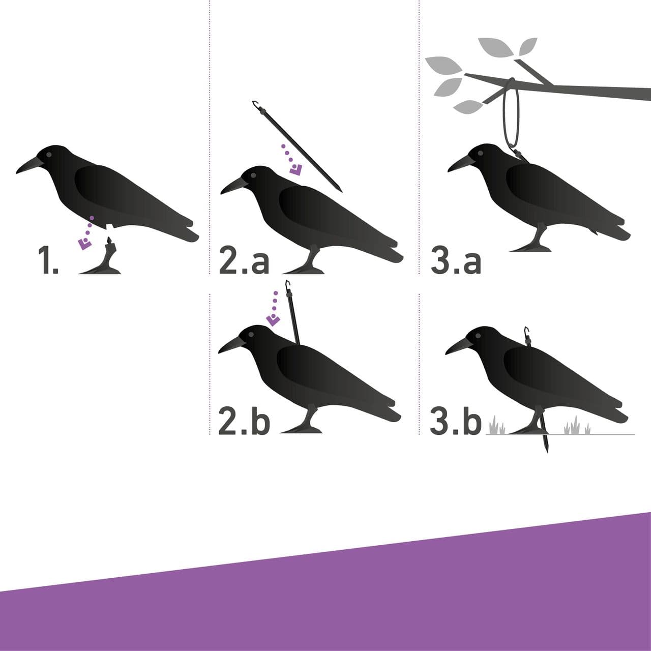 POWERTEC Gartenfigur RABE 37cm, schwarz