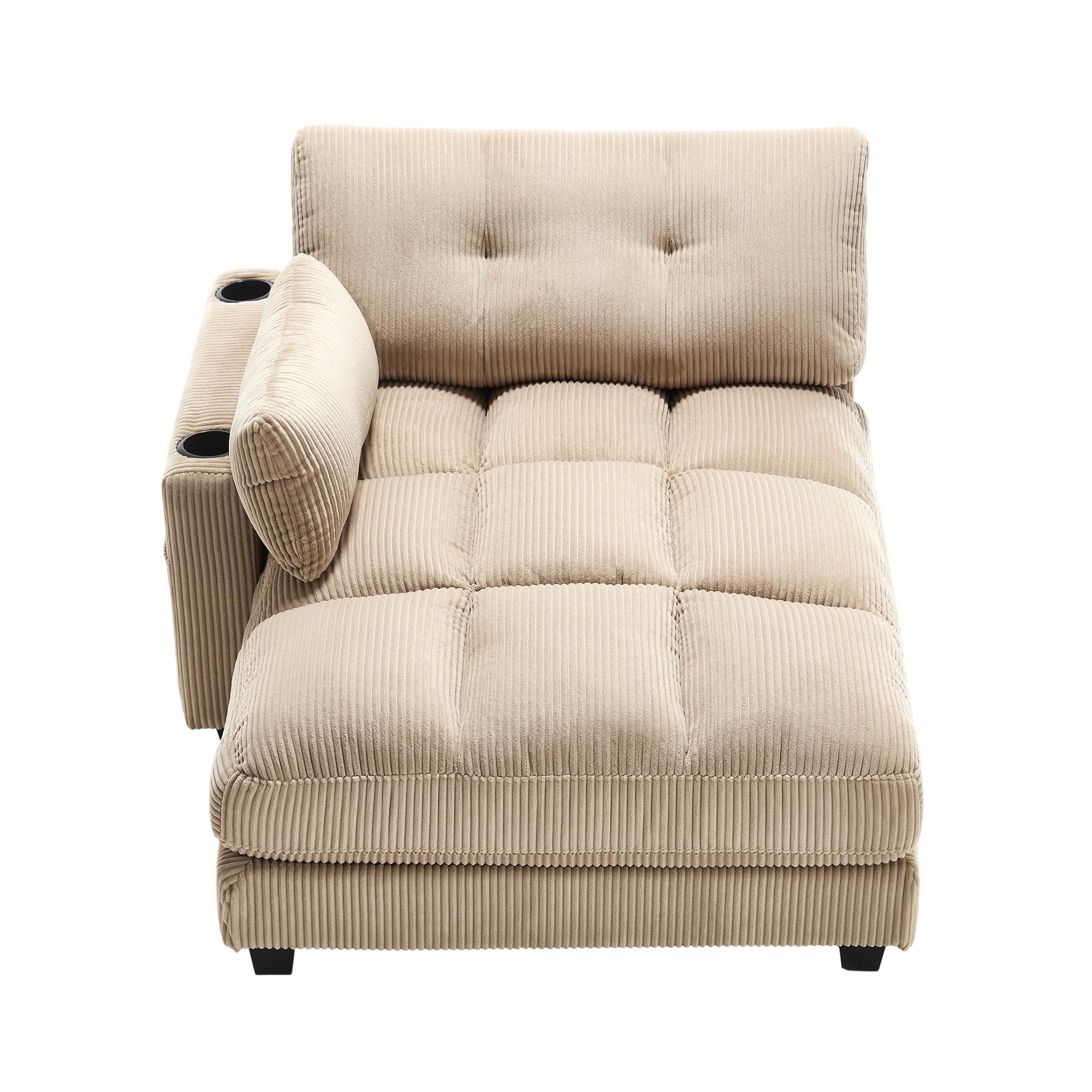 Palm-Sessel mit austauschbaren linken und rechten Armlehnen, Khaki Aosom.de