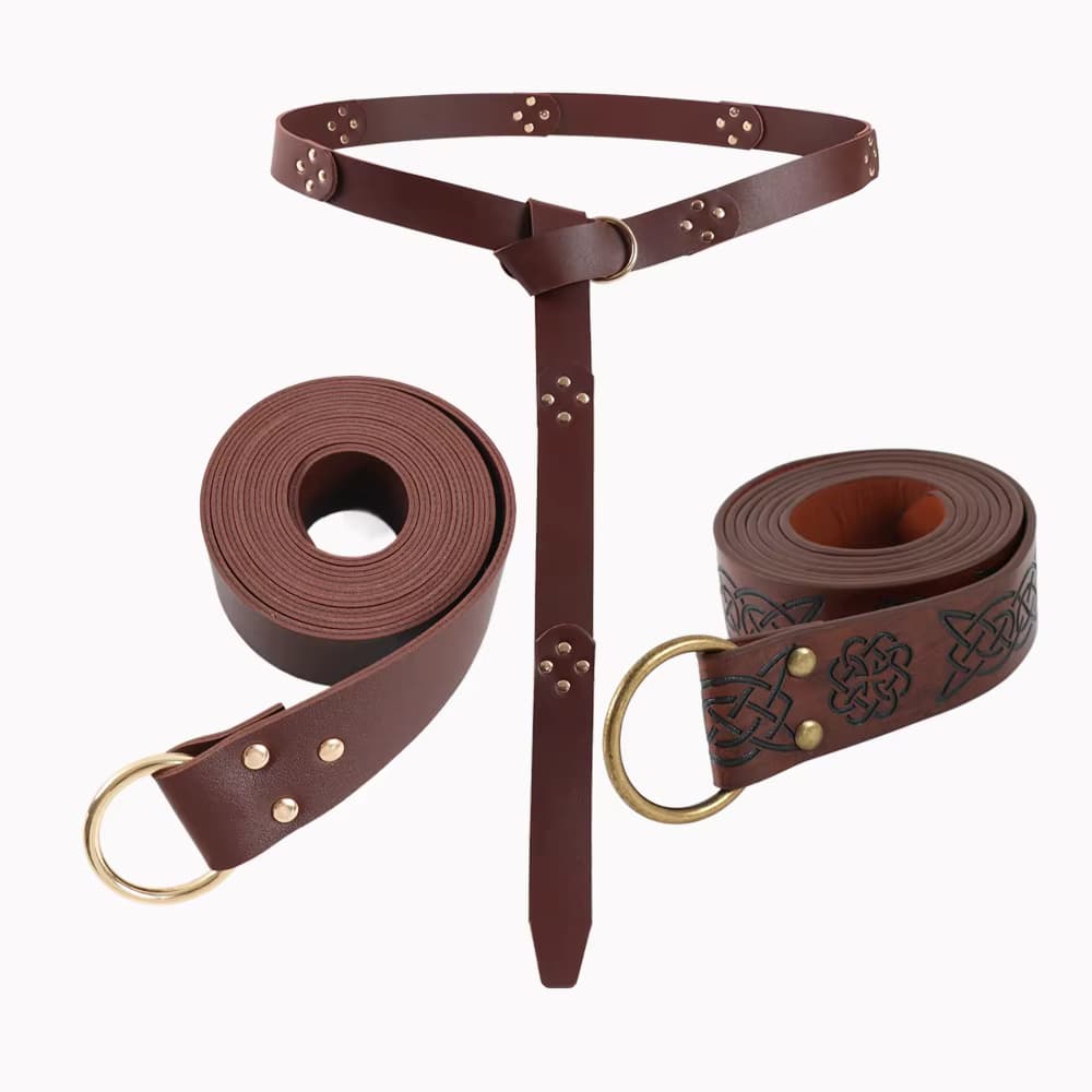 UYEE Vintage Mittelalterlicher Gürtel für Damen und Herren, PU-Leder, Retro-Punk-Taillengürtel, Renaissance-Ritter, Krieger, Cosplay, Kostümzubehör