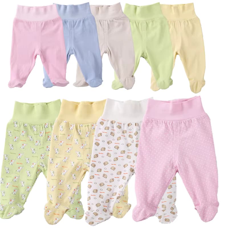 2/3-teiliges Set Neugeborenen-Herbstkleidung Fußlose Hose Baby Baumwolle Hohe Taille Bauchschutz Strumpfhose Jungen Mädchen Pyjamas