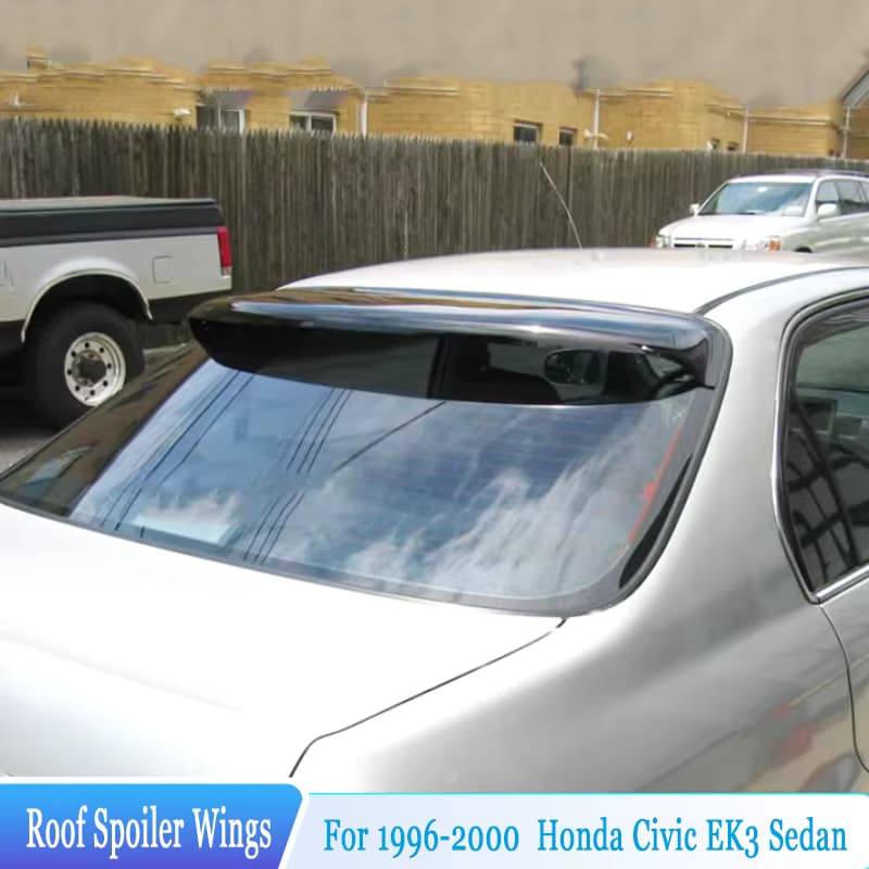 Für 1996-2000 Honda Civic Ek3 Heckscheibe Dachspoiler Flügel ABS-Material Schwarz Auto Tuning Teile Body Kit Dekoratives Zubehör