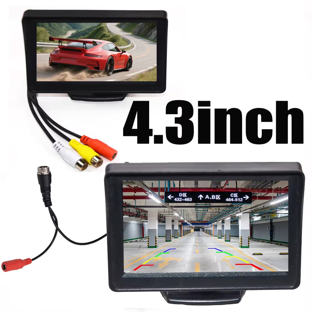 Hochwertiges 4,3-Zoll-TFT-LCD-Display – HD-Digital-Farbbildschirm – PAL/NTSC – geeignet für den Einsatz in der Rückfahrkamera im Auto