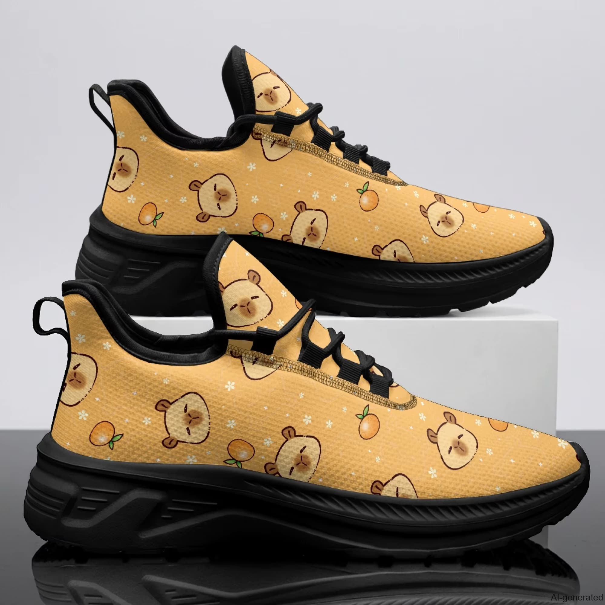 XIXIRIMIDO Damen-Wanderschuhe mit Capybara-Print, Fußball-Sneaker, Herren-Gym-Sportschuhe, Freizeit- und Modeschuhe, Trainingsschuhe, Größen 35-48
