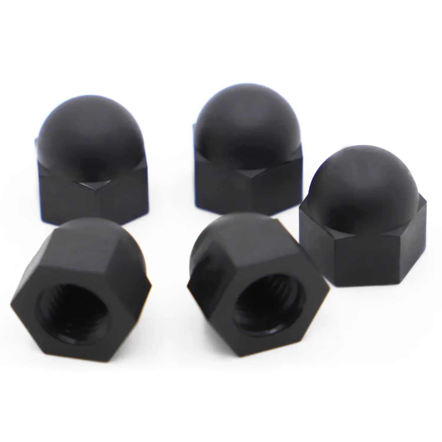 M3 M4 M5 M6 M8 M10 M12 Schwarz Nylon Kunststoff Eichel Kappe Muttern Dome Kopf Mutter DIN1587 Für Schrauben Schrauben
