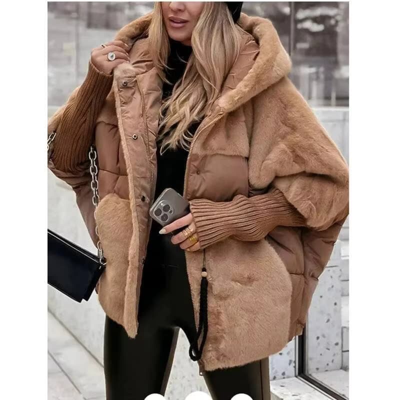 Herbst Winter Mit Kapuze Patchwork Warme 2026 Neue Baumwolle Gefütterte Jacke Übergroßen Oberbekleidung Frauen Parka Mantel
