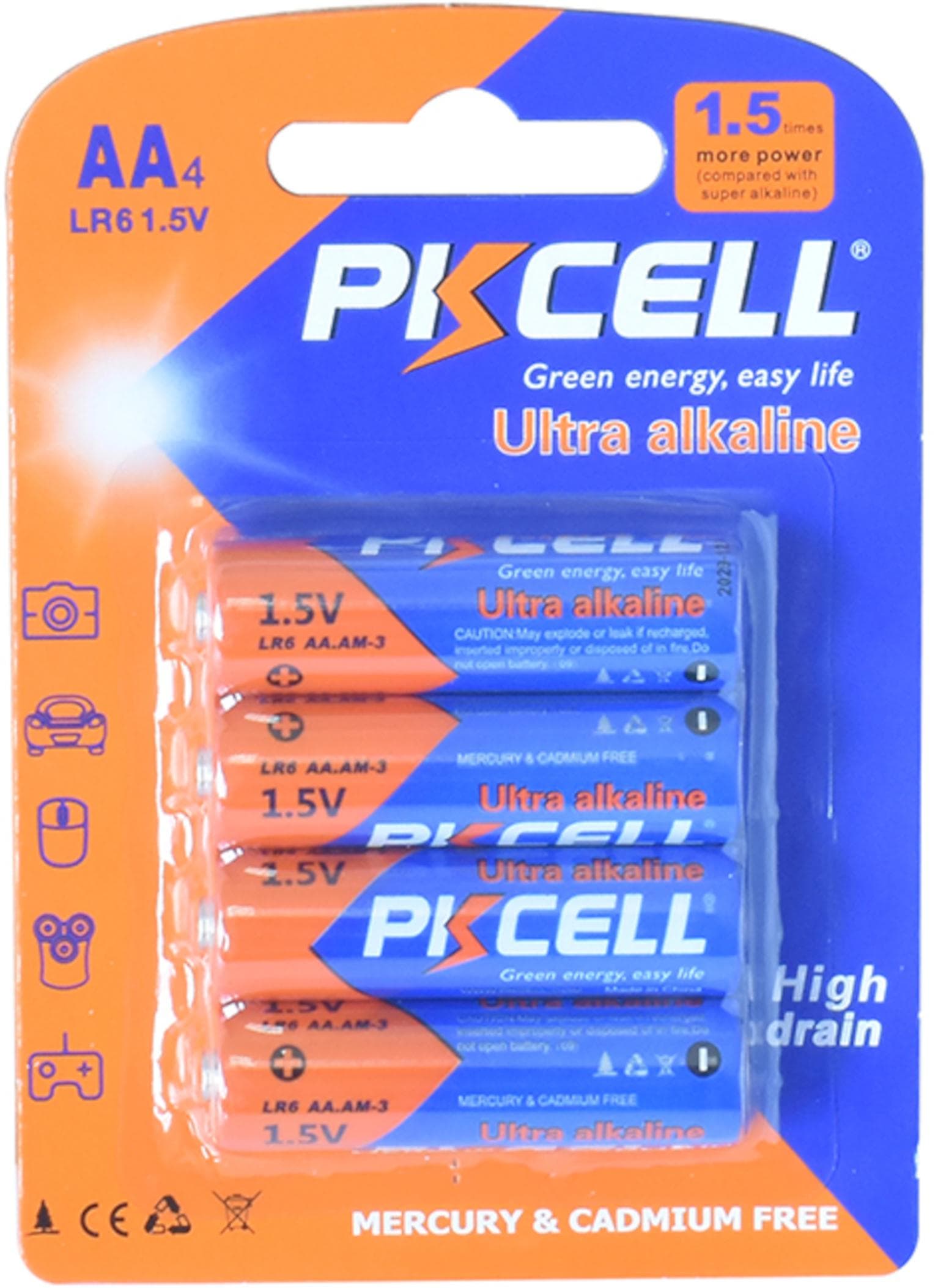 PKCELL 4er AA LR06 Batterien 1,5V Ultra alkaline Blister für Tastaturen, Uhren und Kinderspielzeug LR06. Offer from EWANTO DE.