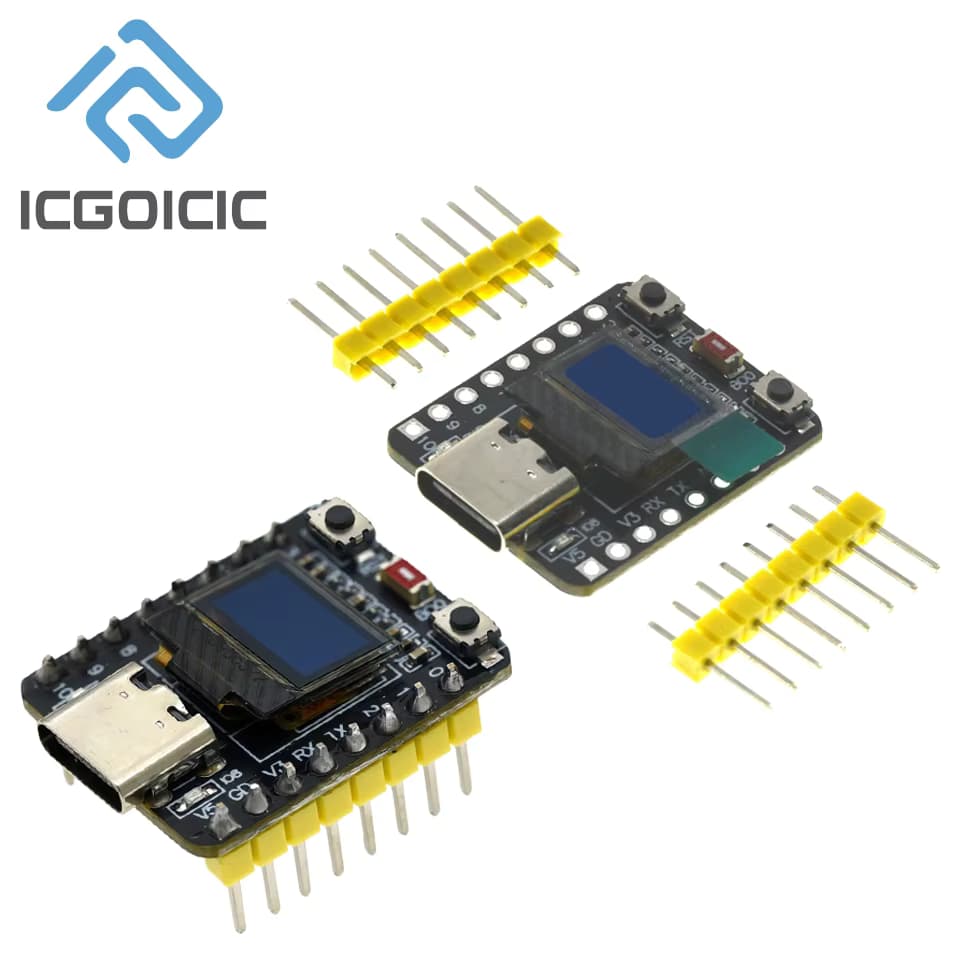 Für ESP32-C3 SuperMini Dev Board, WLAN-BT-Funkmodul mit 0,42-Zoll-OLED-Display und Keramikantenne