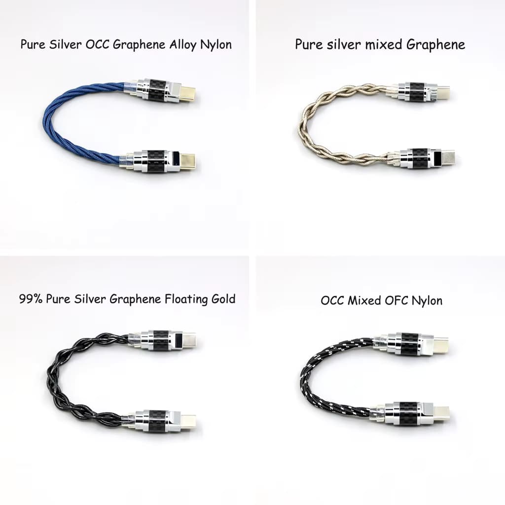OTG USB-C Typ C Stecker auf Stecker OCC Gemischtes OFC / Reines Silber Verdrilltes Nylon-Kabel für ONIX Alpha XI1 Mobiltelefon Little Tail Decode