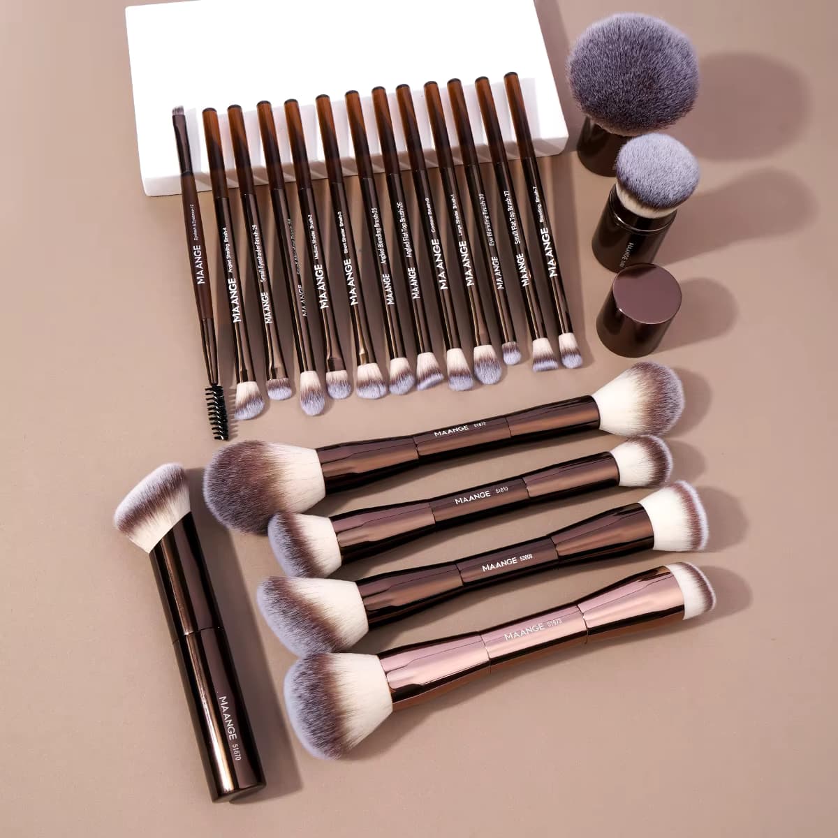 MAANGE 20 teile/satz Pro Make-Up Pinsel Doppelseitige Foundation Concealer Erröten Lidschatten Pinsel für Flüssige Creme Pulver Mischen