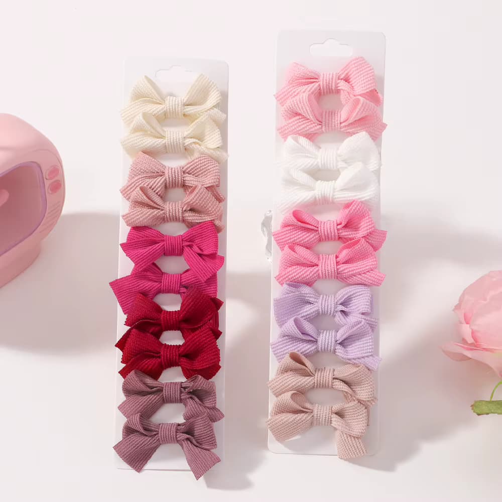 20-teiliges Mini-Haarschleifen-Set für Kinder, Klassische Einfarbige Cheerleader-Schleifen, Haarspangen für Mädchen, Niedliche Haaraccessoires als Geschenk