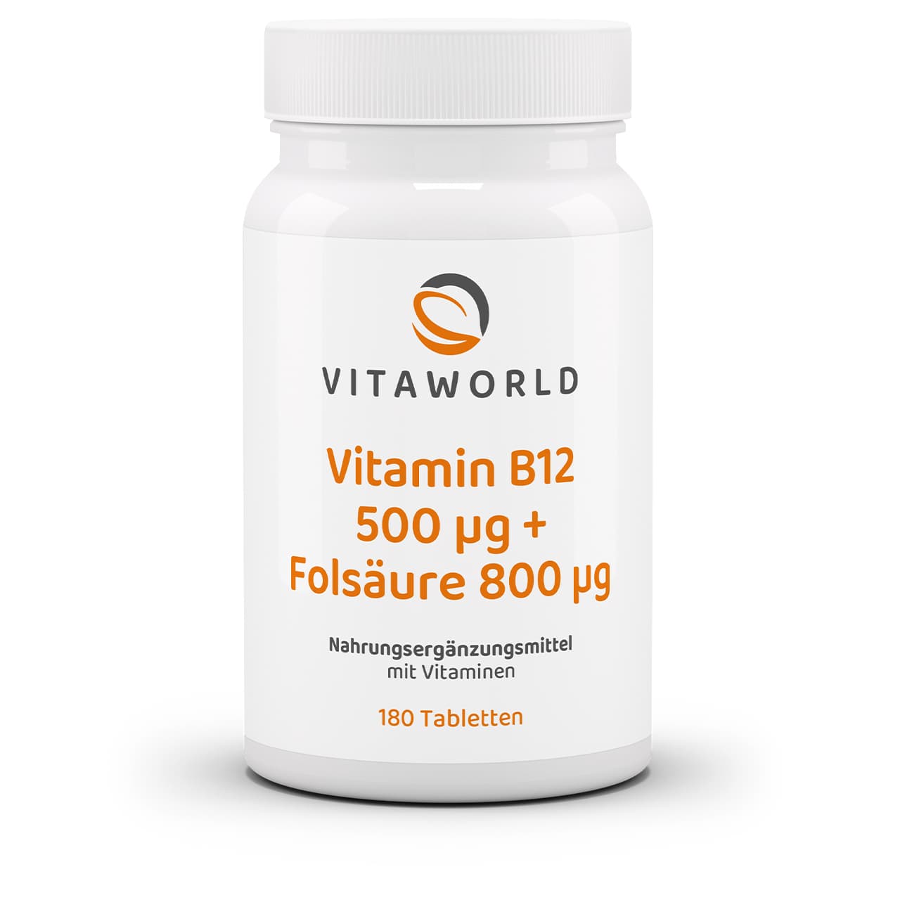 Vitamin B12 500 µg + folic acid 800 µg (180 tablets). Angebot von Vita-World DE.