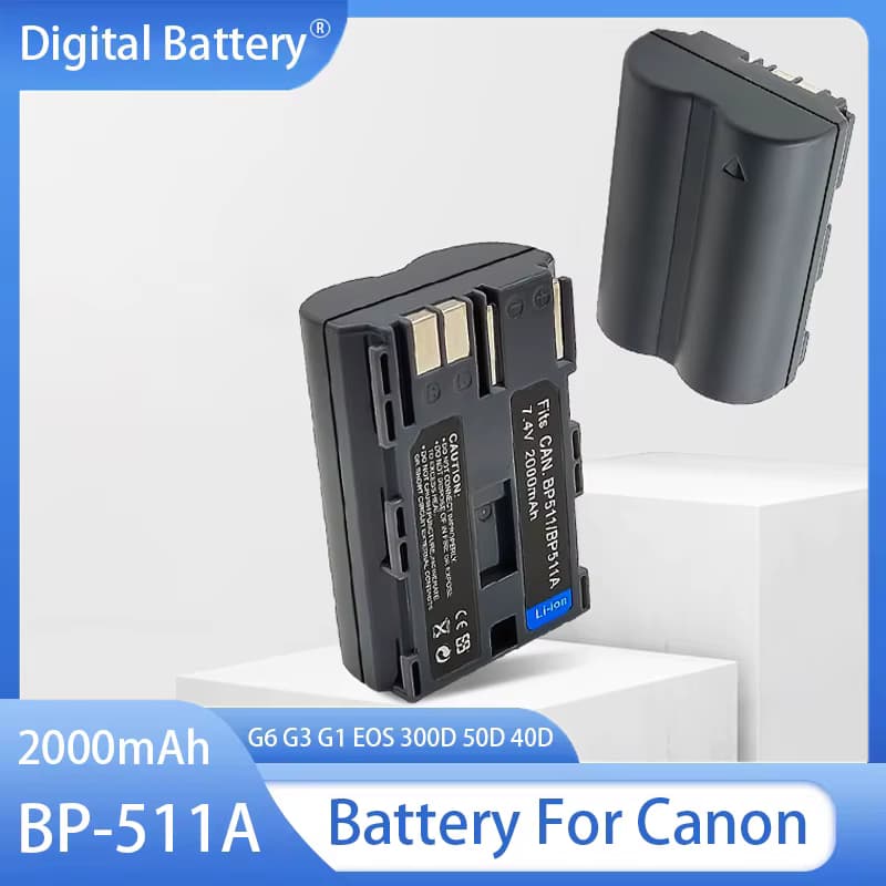 BP-511A BP511 Akku 2000 mAh wiederaufladbare Batterien für Canon G6 G5 G3 G2 G1 EOS 300D 50D 40D 30D 20D 5D Kamera Lithium-Akku