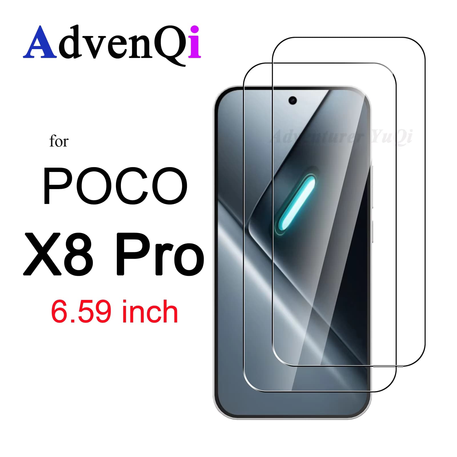 Displayschutzfolie für Xiaomi POCO X8 Pro 6,59 Zoll, gehärtetes Glas, HD, 9H, transparent, klar, kratzfest, case-freundlich