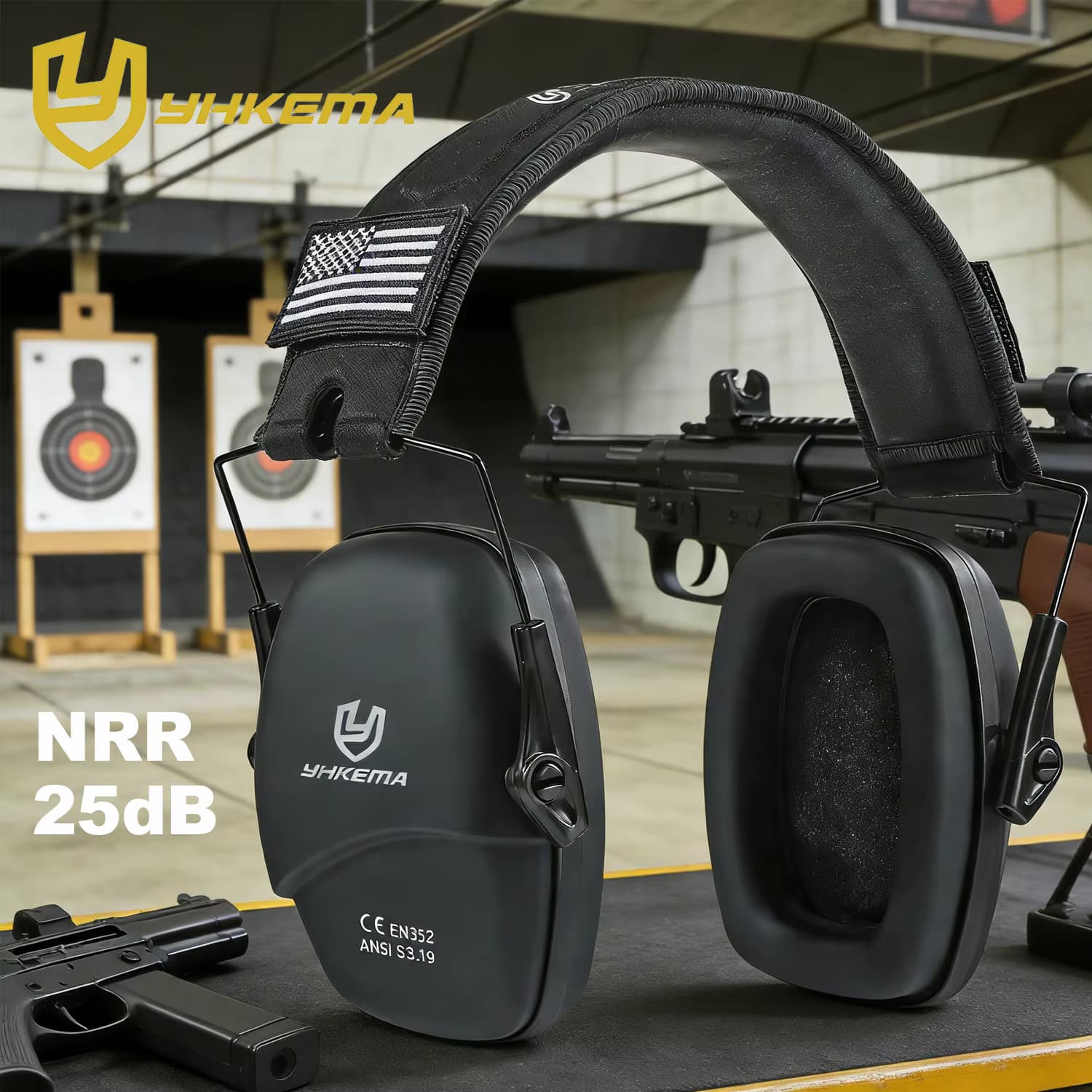 Taktische Headset Gehörschutz Schießen Kopfhörer für Jagd Hören Ohrenschützer Lärm Reduktion 25dB Ohrenschützer