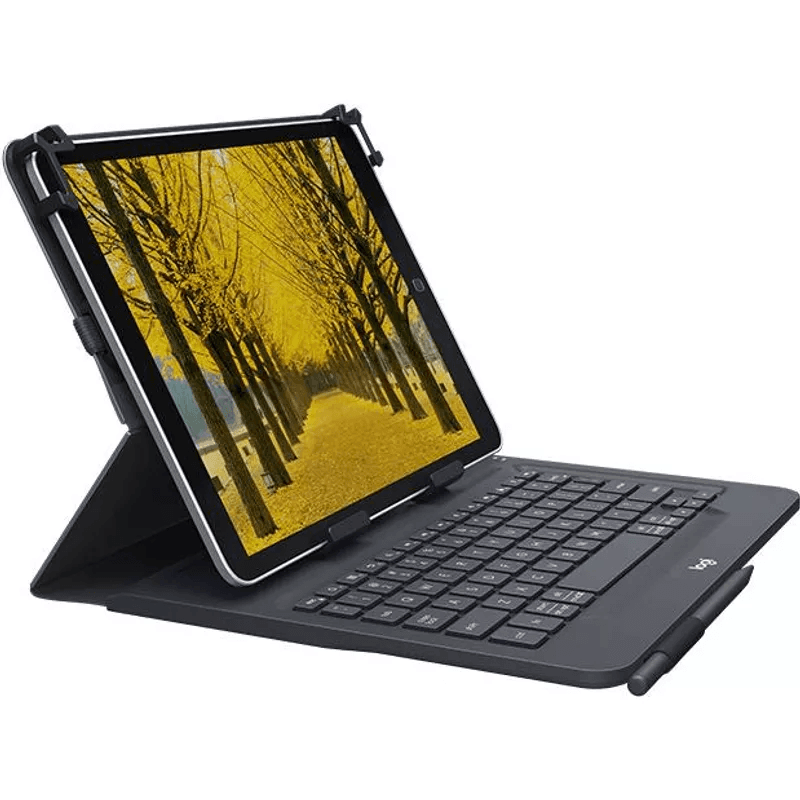 Logitech Universal Folio Tablet Case, Schwarz, Bluetooth, Deutsch