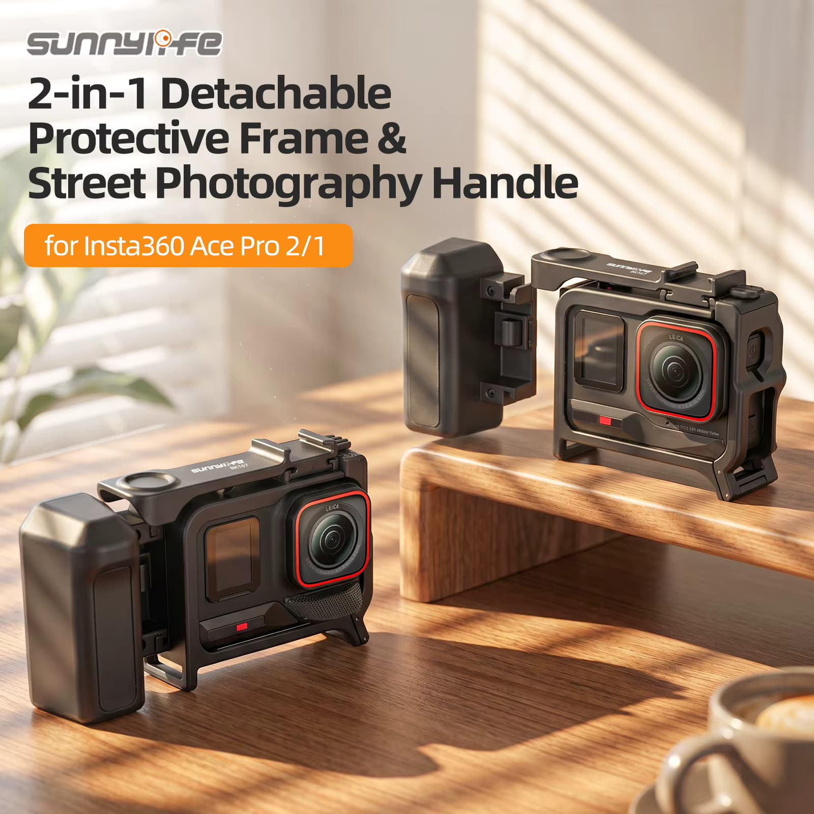 Griff-Set für Insta360 Ace Pro 2/1 Straßenfotografie-Griff Erweiterungsadapter Tragbares Handheld-Aufnahmezubehör