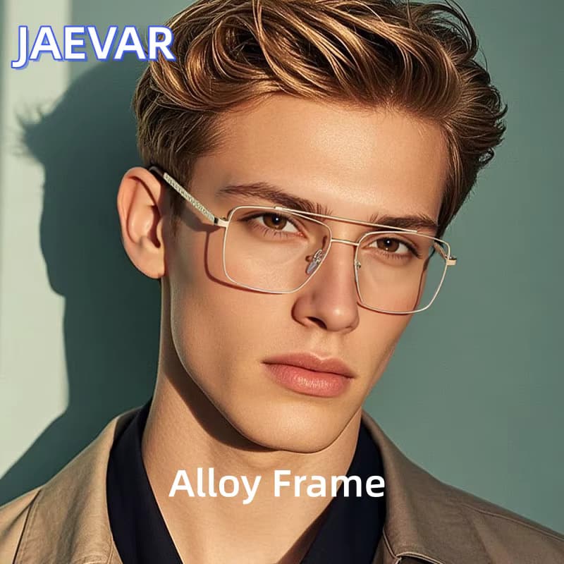 JAEVAR Neue Metall-Brillenfassungen mit Doppelbügel für Herren und Damen, Retro-Brillenfassungen für optische Korrekturbrillen 77010
