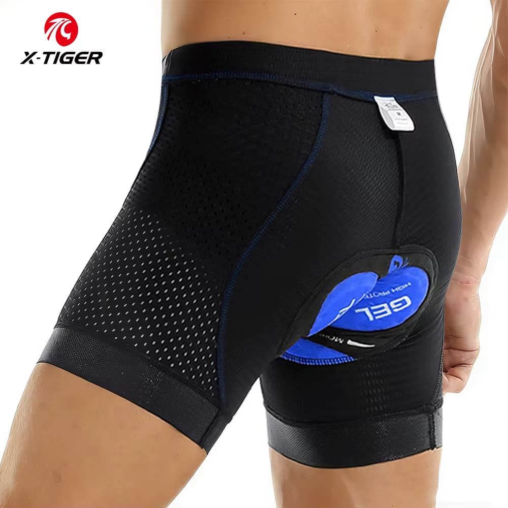 X-TIGER Fahrrad-Unterwäsche MTB Radlerhose 5D Gel Gepolsterte Fahrradhose Stoßdämpfung Atmungsaktive Herren-Radunterwäsche