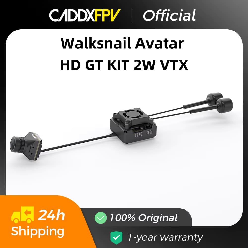Caddxfpv Walksnail Avatar GT KIT Avatar HD Pro Kamera 1080P 160 ° FOV Gyro 1/1,8 Zoll Kamera, 5,8 G 2 W Übertragung FPV Cam VTX Kit