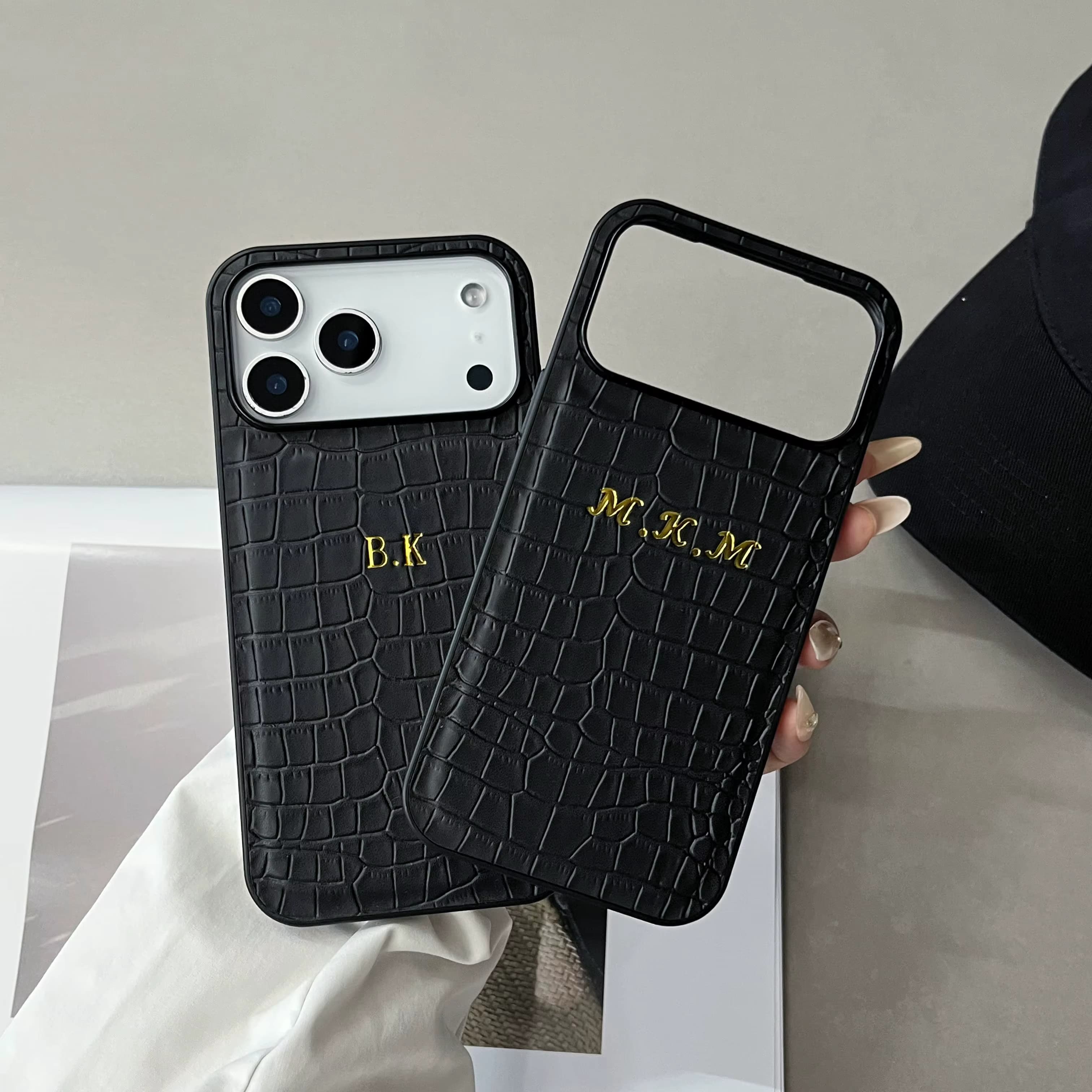 Luxuriöse Maßgefertigte Klassische Krokodilmuster-Kunstlederhülle für iPhone 18 17 16 15 14 13 12 11 Pro Max 17Air mit Heißfolienprägung